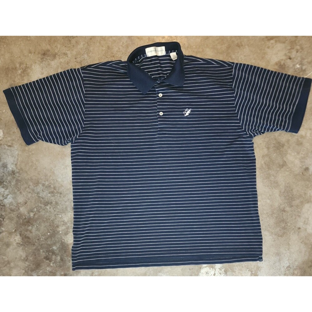 Fairway & Green Polo Golf Shirt Mens Navy Stripe Size XL PTP 24in
